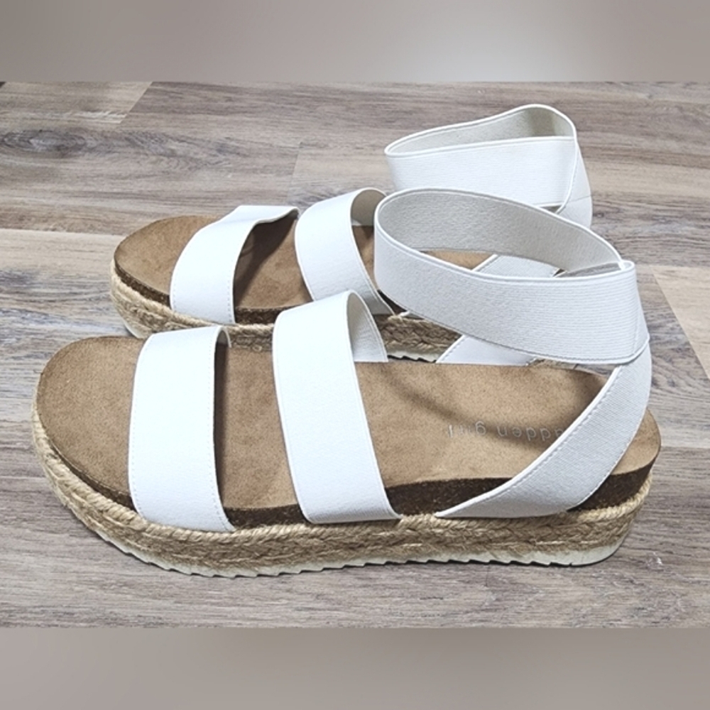Madden Girl Women's Carly Espadrille Wedge Sandal White Size 7 - New in Box - Picture 6 of 11